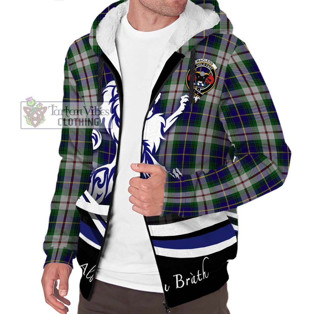 MacLeod Of Californian Tartan Sherpa Hoodie with Alba Gu Brath Regal Lion Emblem Unisex S - Tartanvibesclothing Shop