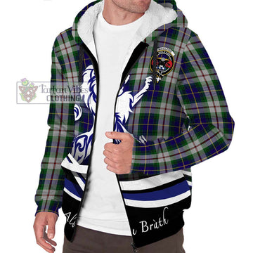 MacLeod Of Californian Tartan Sherpa Hoodie with Alba Gu Brath Regal Lion Emblem