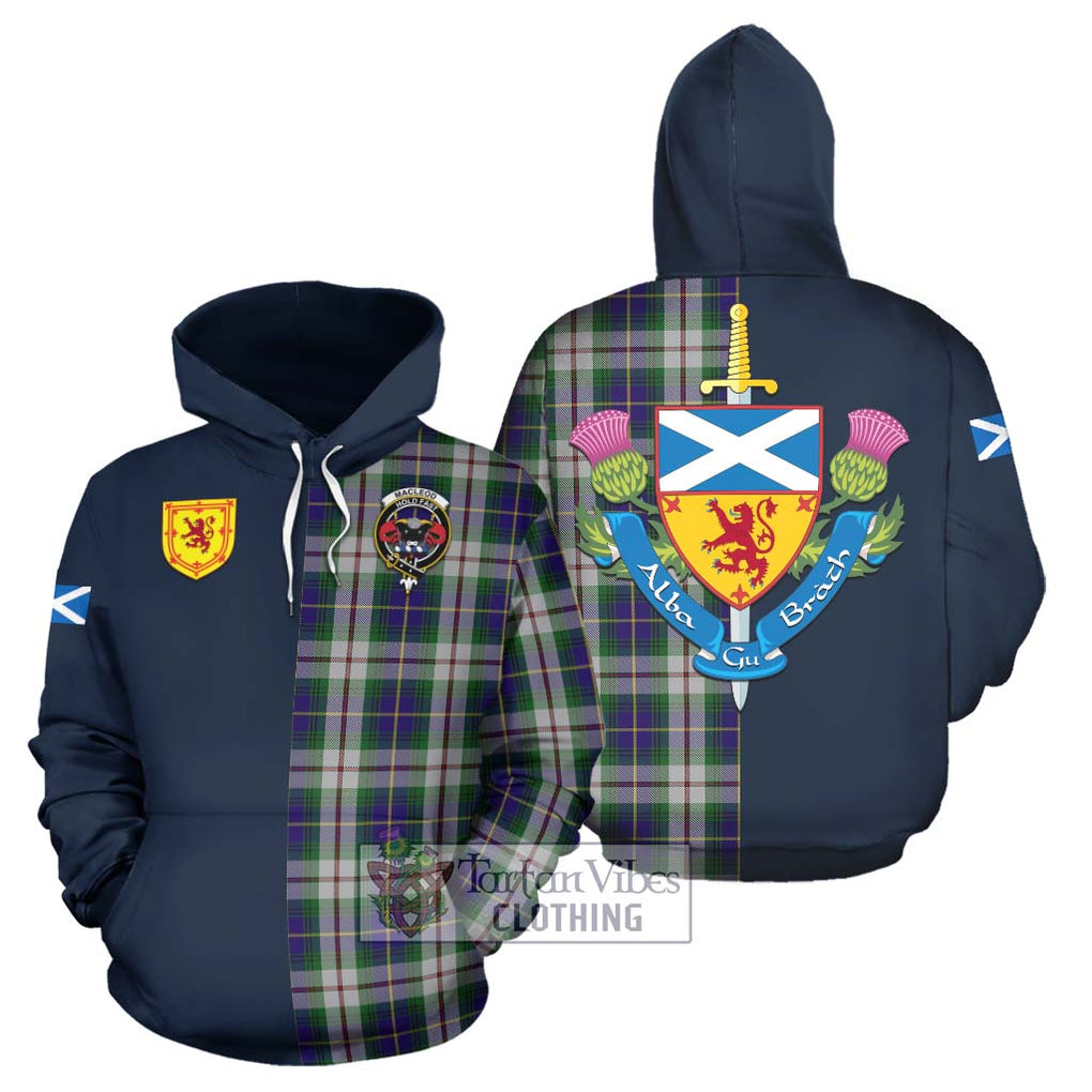 Tartan Vibes Clothing MacLeod Of Californian Tartan Hoodie with Scottish Lion Royal Arm Half Style