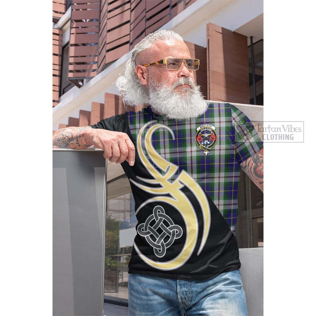 Tartan Vibes Clothing MacLeod Of Californian Tartan Cotton T-shirt with Family Crest and Celtic Symbol Style