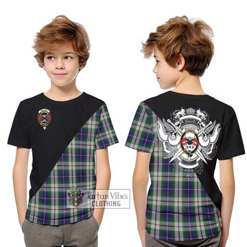 MacLeod Of Californian Tartan Kid T-Shirt with Family Crest and Military Logo Style