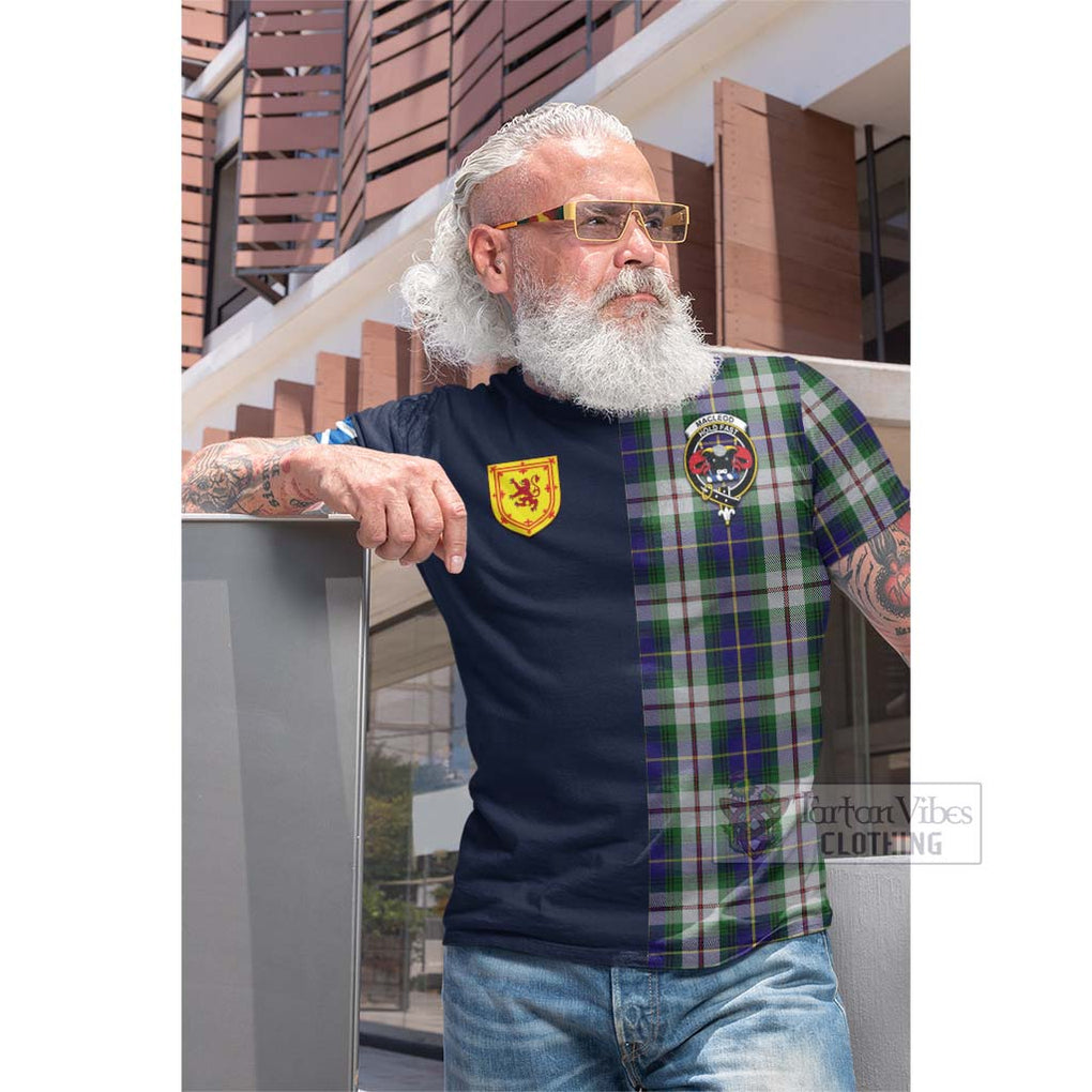 Tartan Vibes Clothing MacLeod Of Californian Tartan Cotton T-shirt with Scottish Lion Royal Arm Half Style