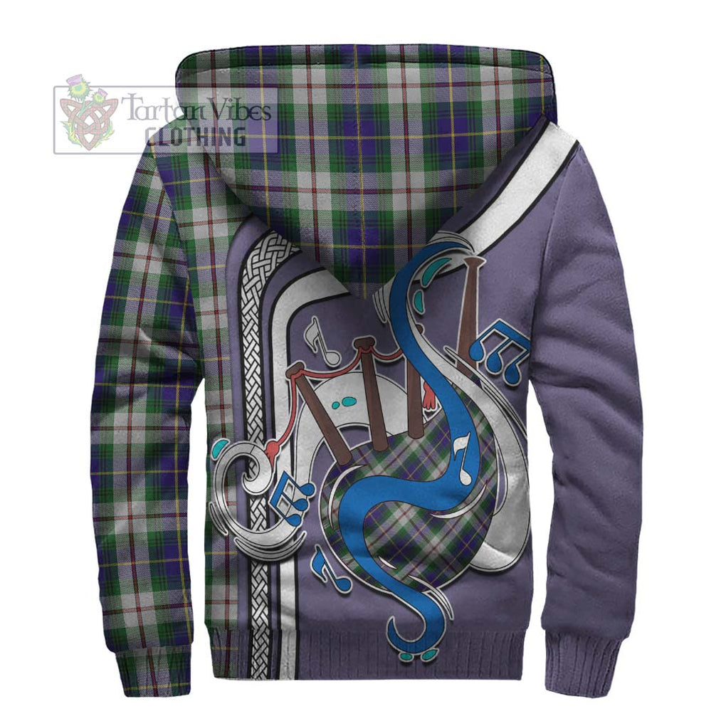 MacLeod Of Californian Tartan Sherpa Hoodie with Epic Bagpipe Style - Tartanvibesclothing Shop