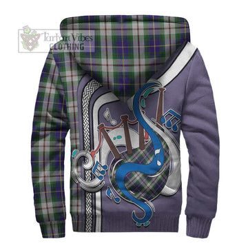 MacLeod Of Californian Tartan Sherpa Hoodie with Epic Bagpipe Style