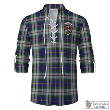 MacLeod Of Californian Tartan Men's Scottish Traditional Jacobite Ghillie Kilt Shirt with Family Crest