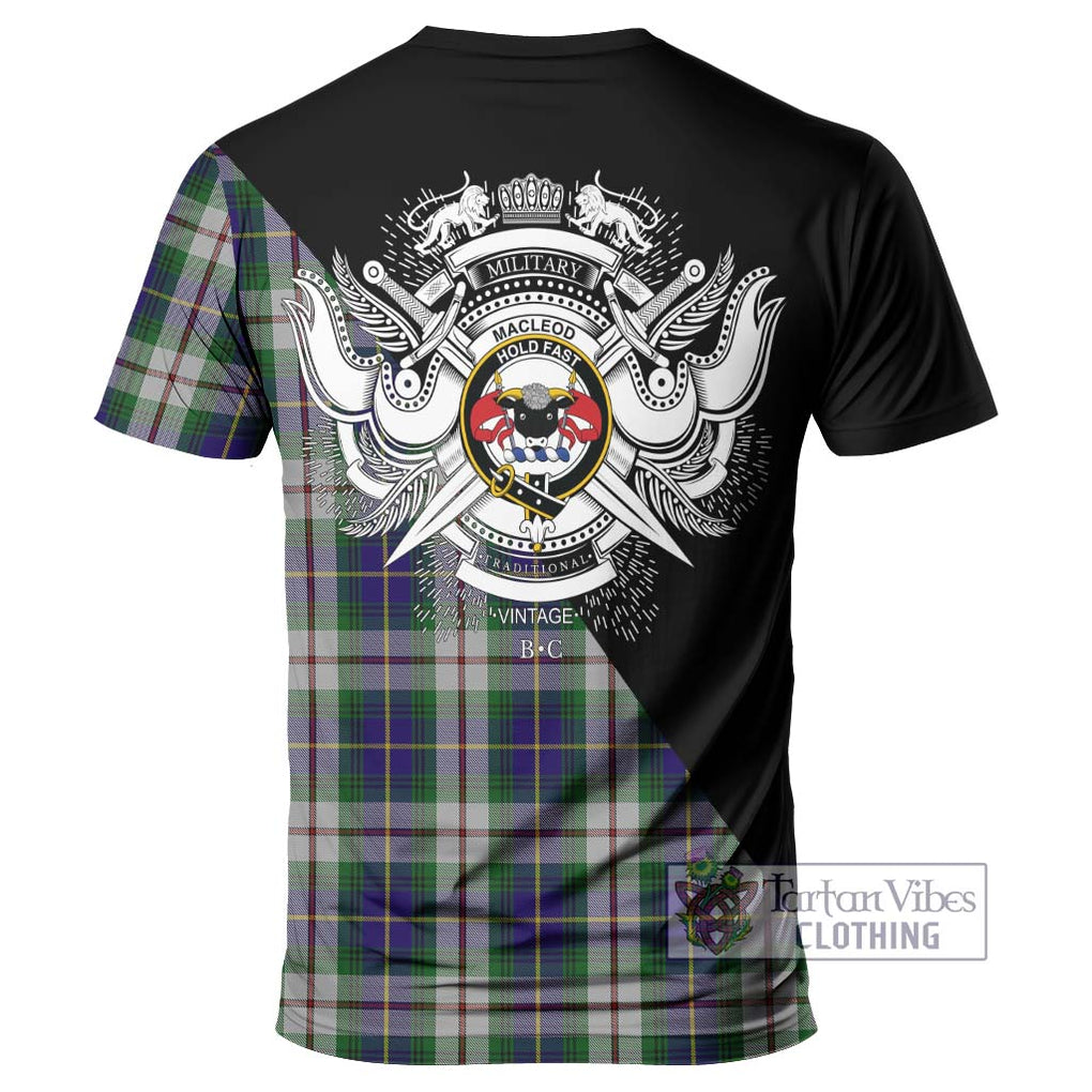 MacLeod Of Californian Tartan T-Shirt with Family Crest and Military Logo Style - Tartanvibesclothing Shop