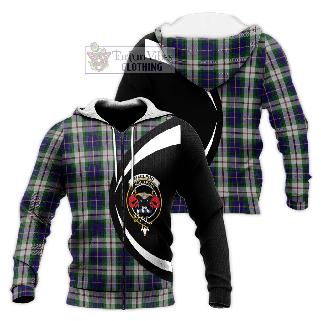 MacLeod Of Californian Tartan Knitted Hoodie with Family Crest Circle Style Unisex Knitted Zip Hoodie - Tartan Vibes Clothing