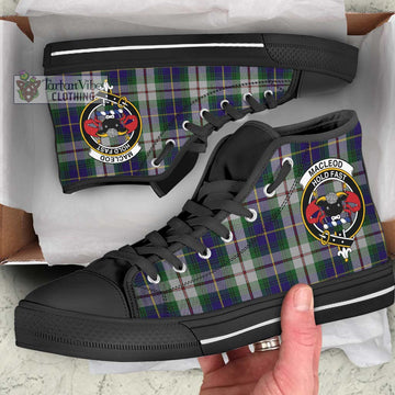 MacLeod Of Californian Tartan High Top Shoes with Family Crest