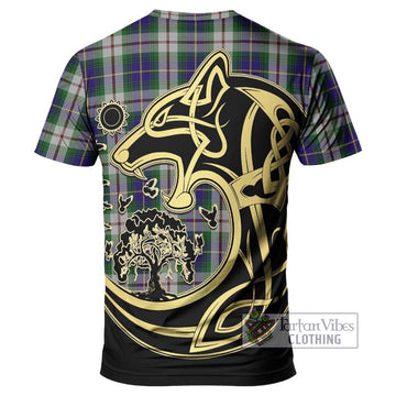 MacLeod Of Californian Tartan T-Shirt with Family Crest Celtic Wolf Style