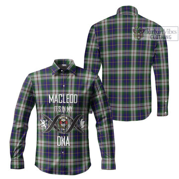 MacLeod Of Californian Tartan Long Sleeve Button Shirt with Family Crest DNA In Me Style