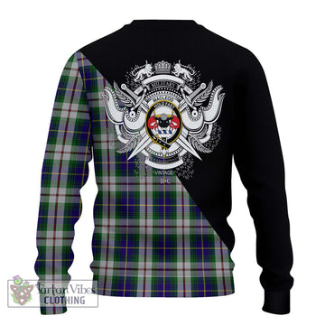 MacLeod Of Californian Tartan Ugly Sweater with Family Crest and Military Logo Style