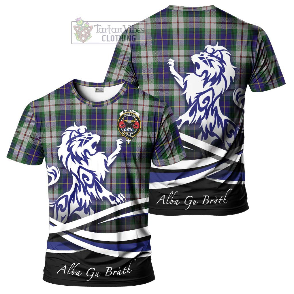 Tartan Vibes Clothing MacLeod Of Californian Tartan Cotton T-shirt with Alba Gu Brath Regal Lion Emblem