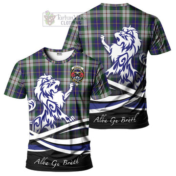 MacLeod Of Californian Tartan Cotton T-shirt with Alba Gu Brath Regal Lion Emblem