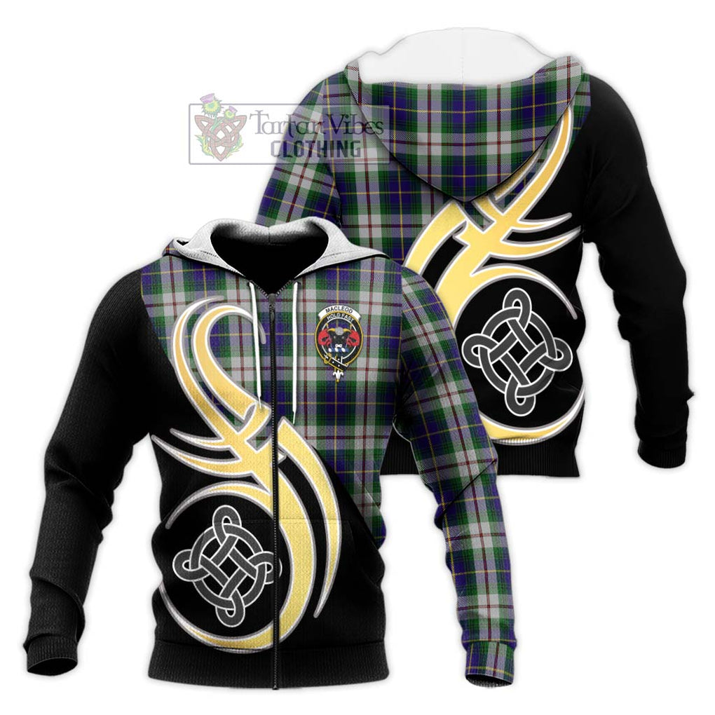 MacLeod Of Californian Tartan Knitted Hoodie with Family Crest and Celtic Symbol Style Unisex Knitted Zip Hoodie - Tartan Vibes Clothing