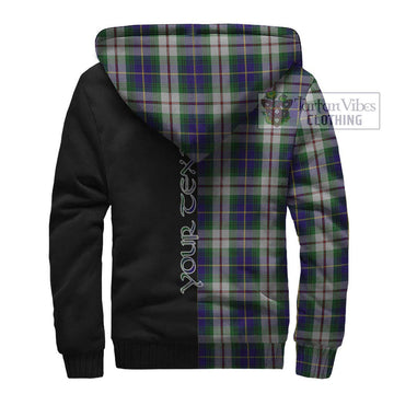 MacLeod Of Californian Tartan Sherpa Hoodie with Family Crest and Half Of Me Style