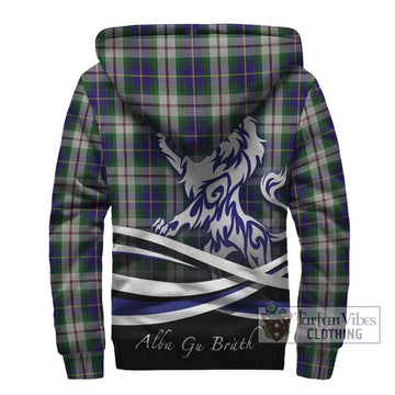 MacLeod Of Californian Tartan Sherpa Hoodie with Alba Gu Brath Regal Lion Emblem