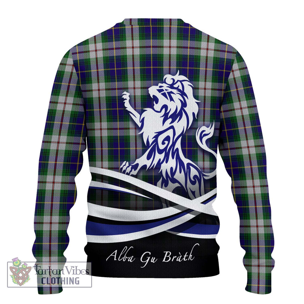 MacLeod Of Californian Tartan Knitted Sweater with Alba Gu Brath Regal Lion Emblem - Tartanvibesclothing Shop