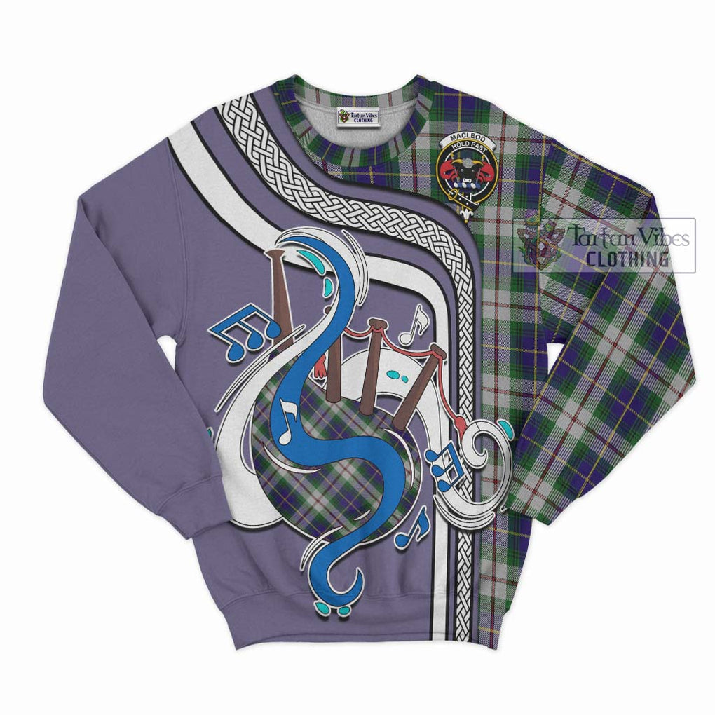 Tartan Vibes Clothing MacLeod Of Californian Tartan Sweatshirt with Epic Bagpipe Style