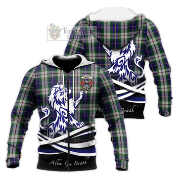 MacLeod Of Californian Tartan Knitted Hoodie with Alba Gu Brath Regal Lion Emblem