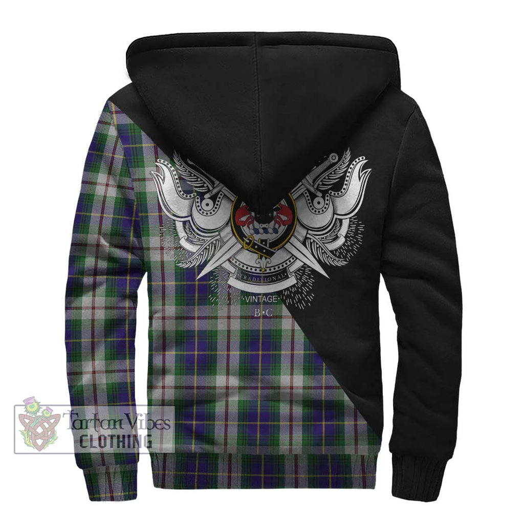 MacLeod Of Californian Tartan Sherpa Hoodie with Family Crest and Military Logo Style - Tartanvibesclothing Shop