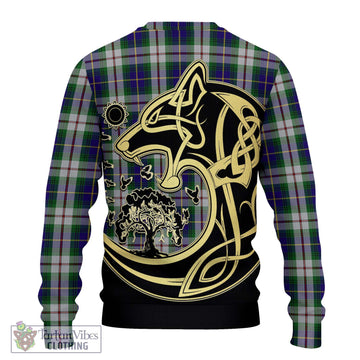 MacLeod Of Californian Tartan Ugly Sweater with Family Crest Celtic Wolf Style