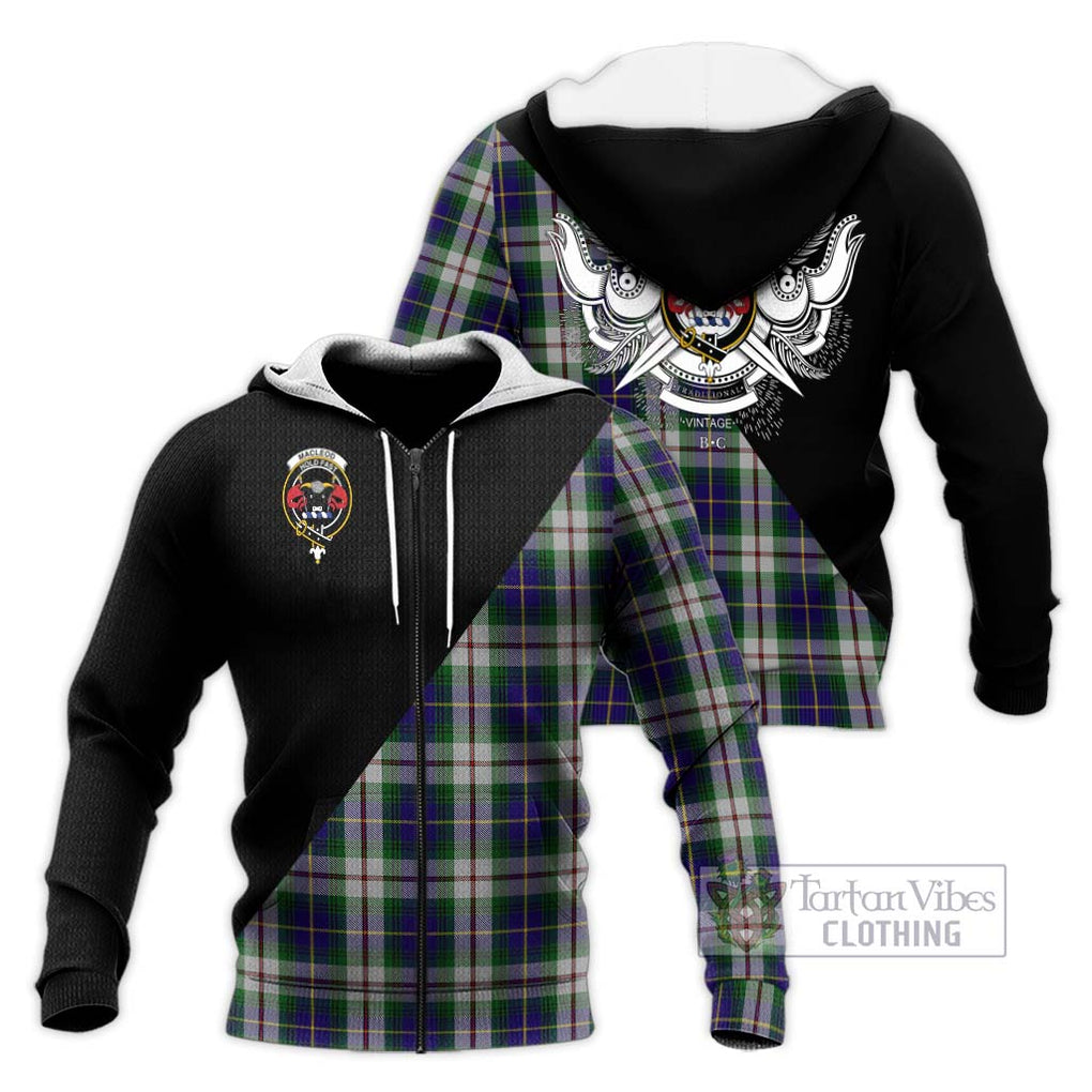 MacLeod Of Californian Tartan Knitted Hoodie with Family Crest and Military Logo Style Unisex Knitted Zip Hoodie - Tartanvibesclothing Shop