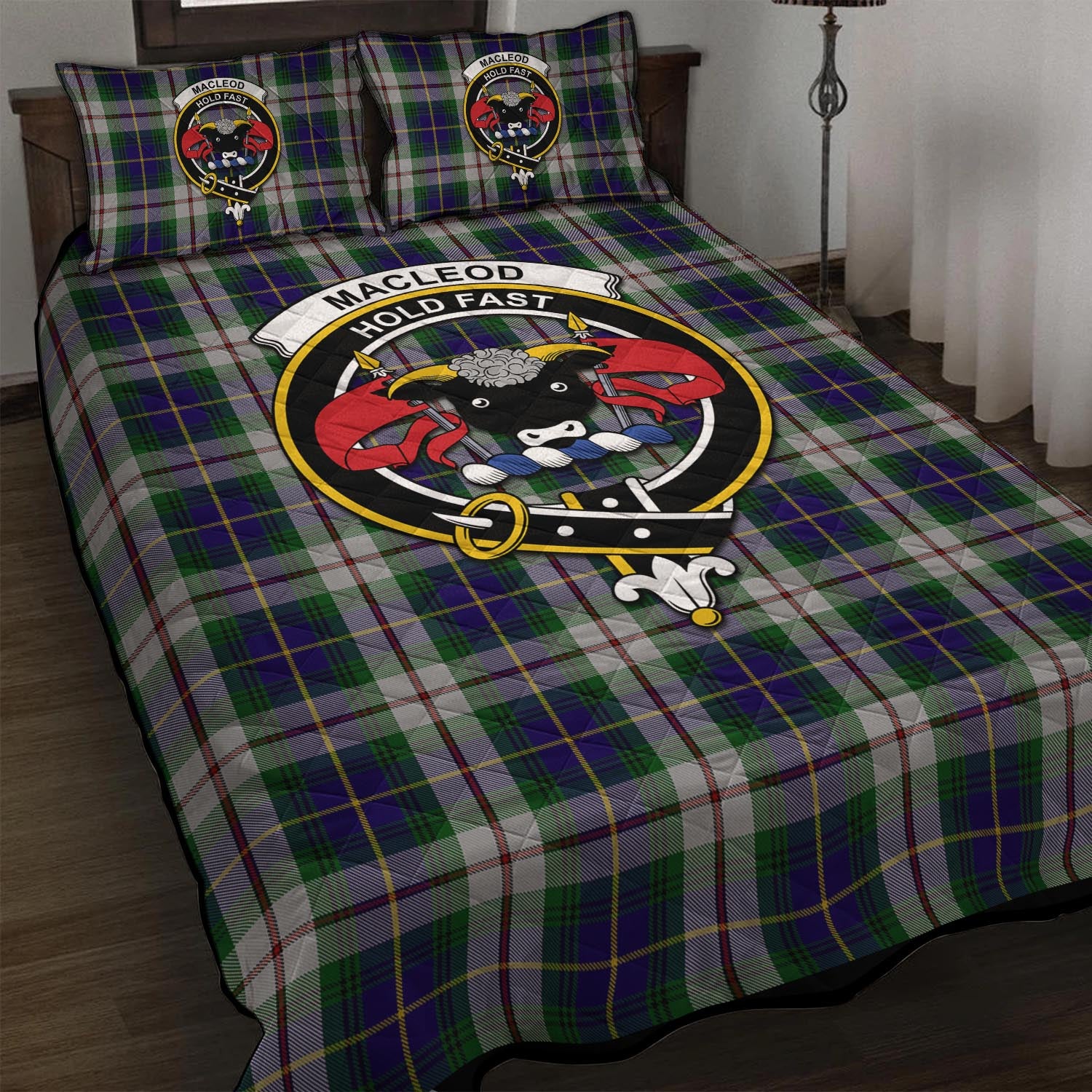 MacLeod Of Californian Tartan Quilt Bed Set with Family Crest - Tartan Vibes Clothing