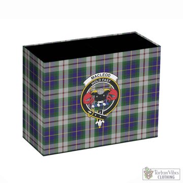 MacLeod Of Californian Tartan Pen Holder with Family Crest