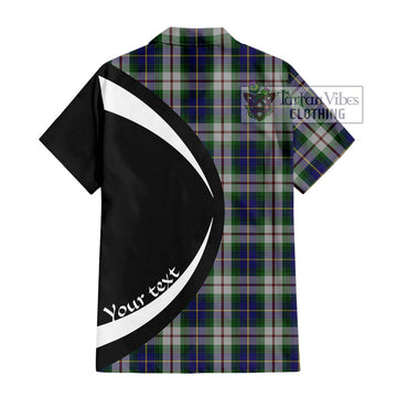 MacLeod Of Californian Tartan Short Sleeve Button Up with Family Crest Circle Style