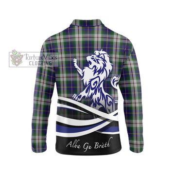 MacLeod Of Californian Tartan Long Sleeve Polo Shirt with Alba Gu Brath Regal Lion Emblem