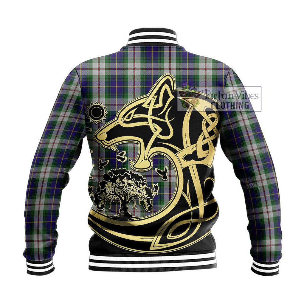 MacLeod Of Californian Tartan Baseball Jacket with Family Crest Celtic Wolf Style - Tartan Vibes Clothing