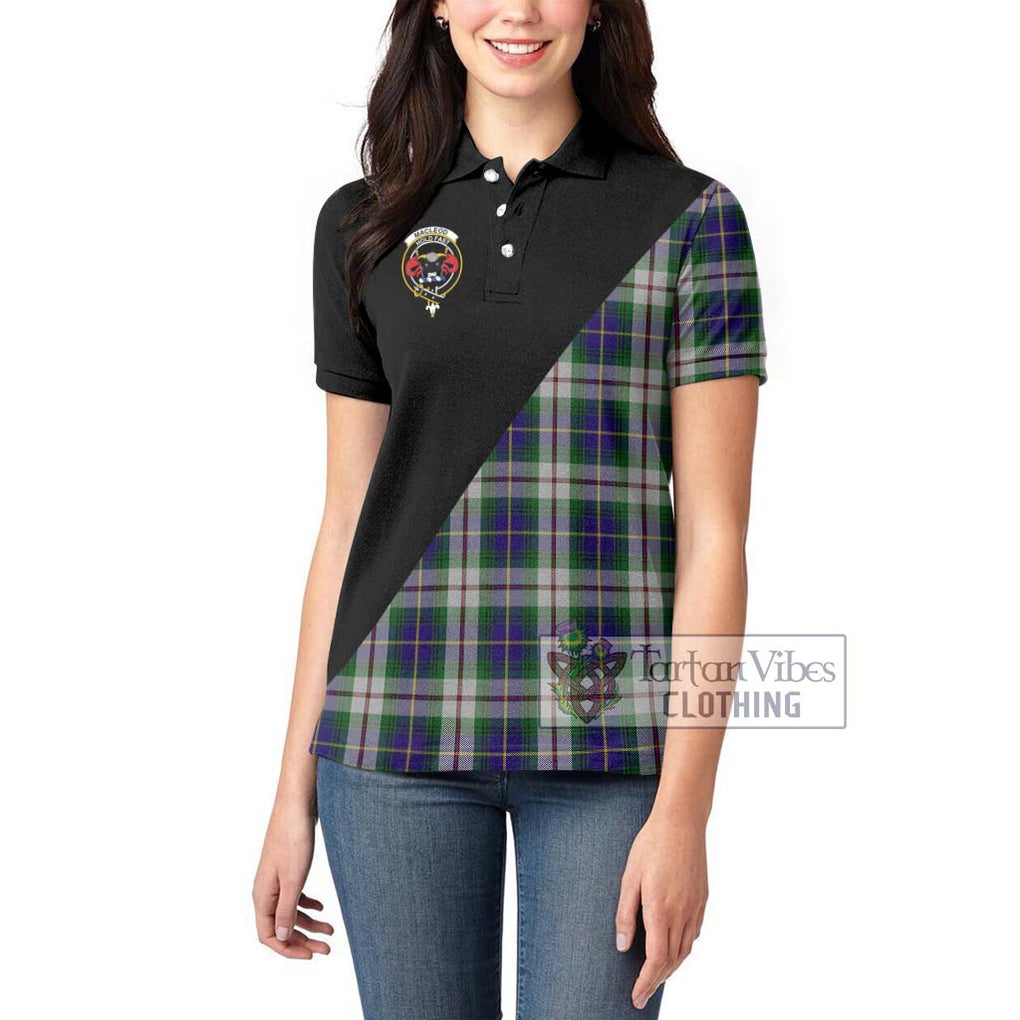 MacLeod Of Californian Tartan Women's Polo Shirt with Family Crest and Military Logo Style - Tartanvibesclothing Shop