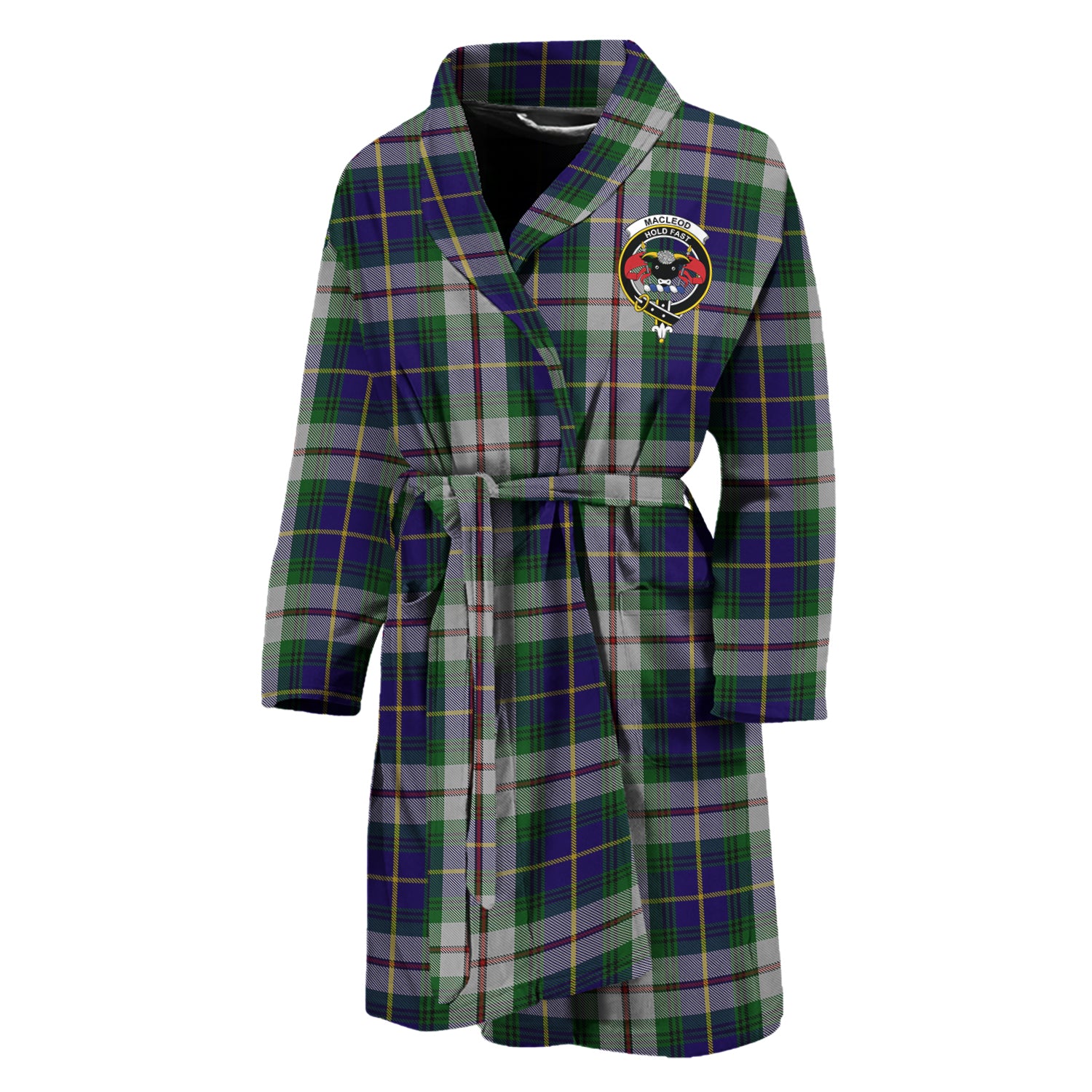 MacLeod Of Californian Tartan Bathrobe with Family Crest Unisex M - Tartan Vibes Clothing