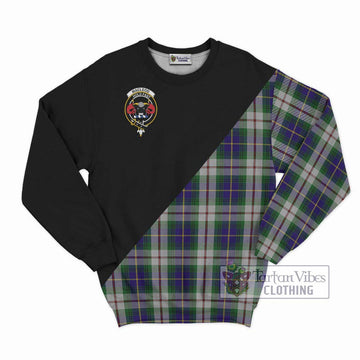 MacLeod Of Californian Tartan Sweatshirt with Family Crest and Military Logo Style