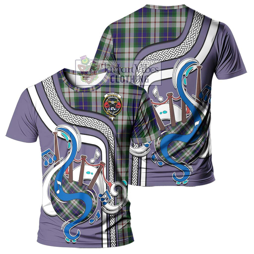 MacLeod Of Californian Tartan T-Shirt with Epic Bagpipe Style - Tartanvibesclothing Shop