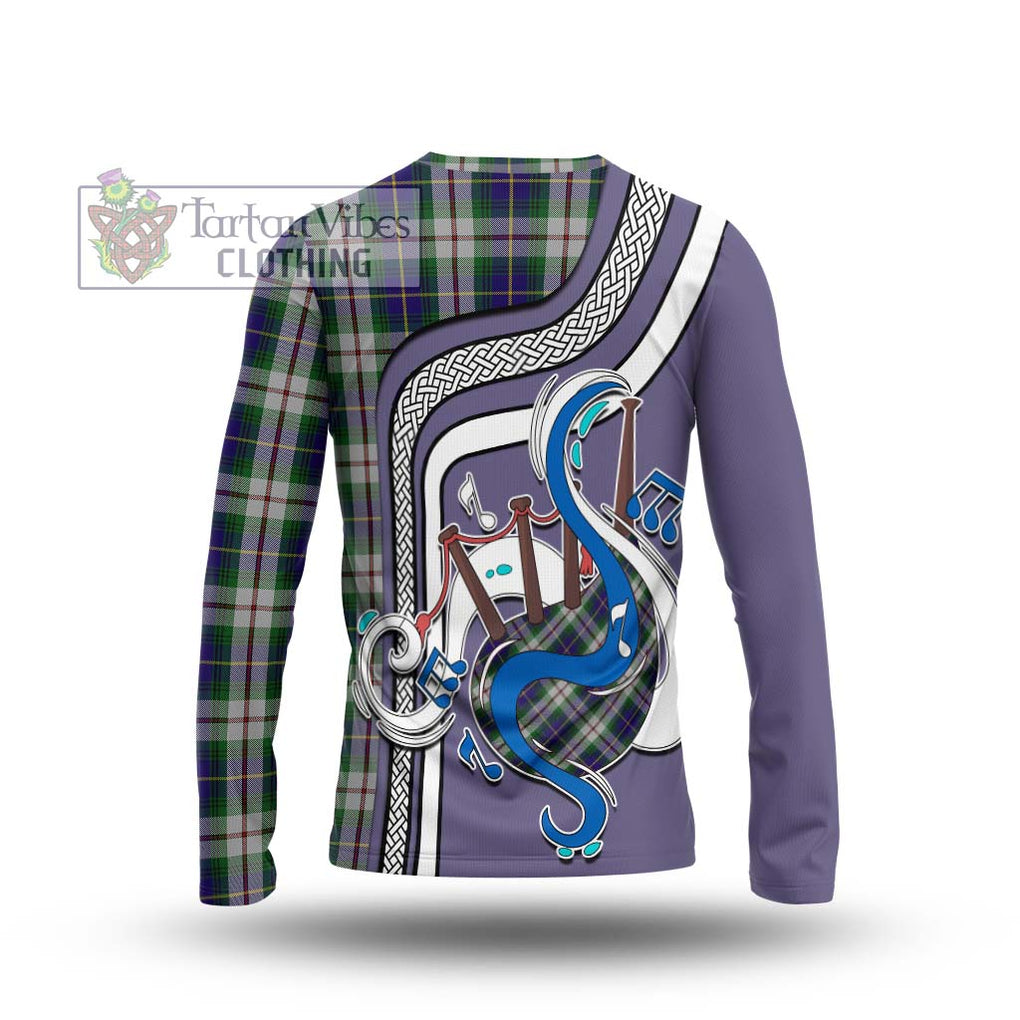 Tartan Vibes Clothing MacLeod Of Californian Tartan Long Sleeve T-Shirt with Epic Bagpipe Style