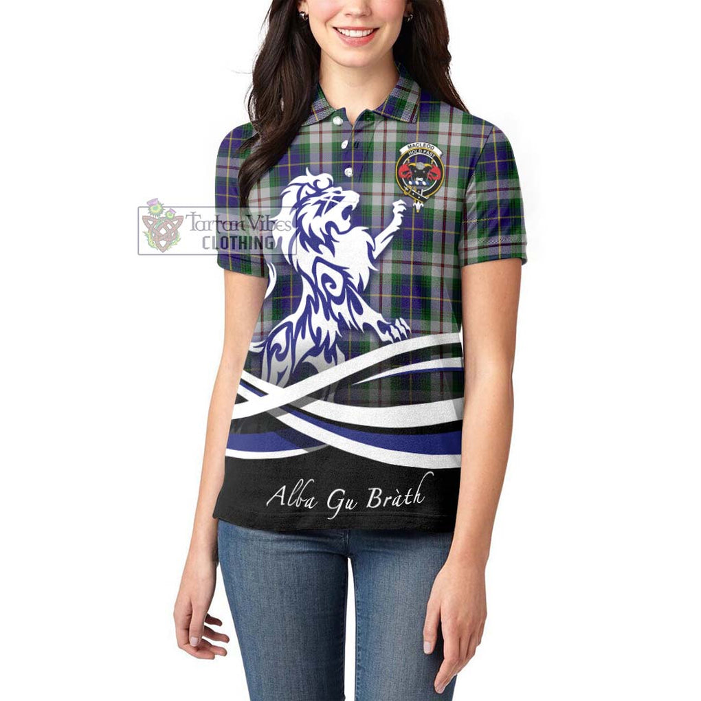 MacLeod Of Californian Tartan Women's Polo Shirt with Alba Gu Brath Regal Lion Emblem - Tartanvibesclothing Shop