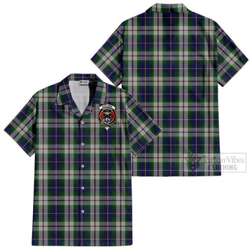 MacLeod Of Californian Tartan Cotton Hawaiian Shirt with Family Crest