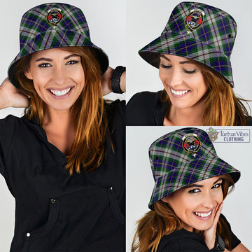 MacLeod Of Californian Tartan Bucket Hat with Family Crest