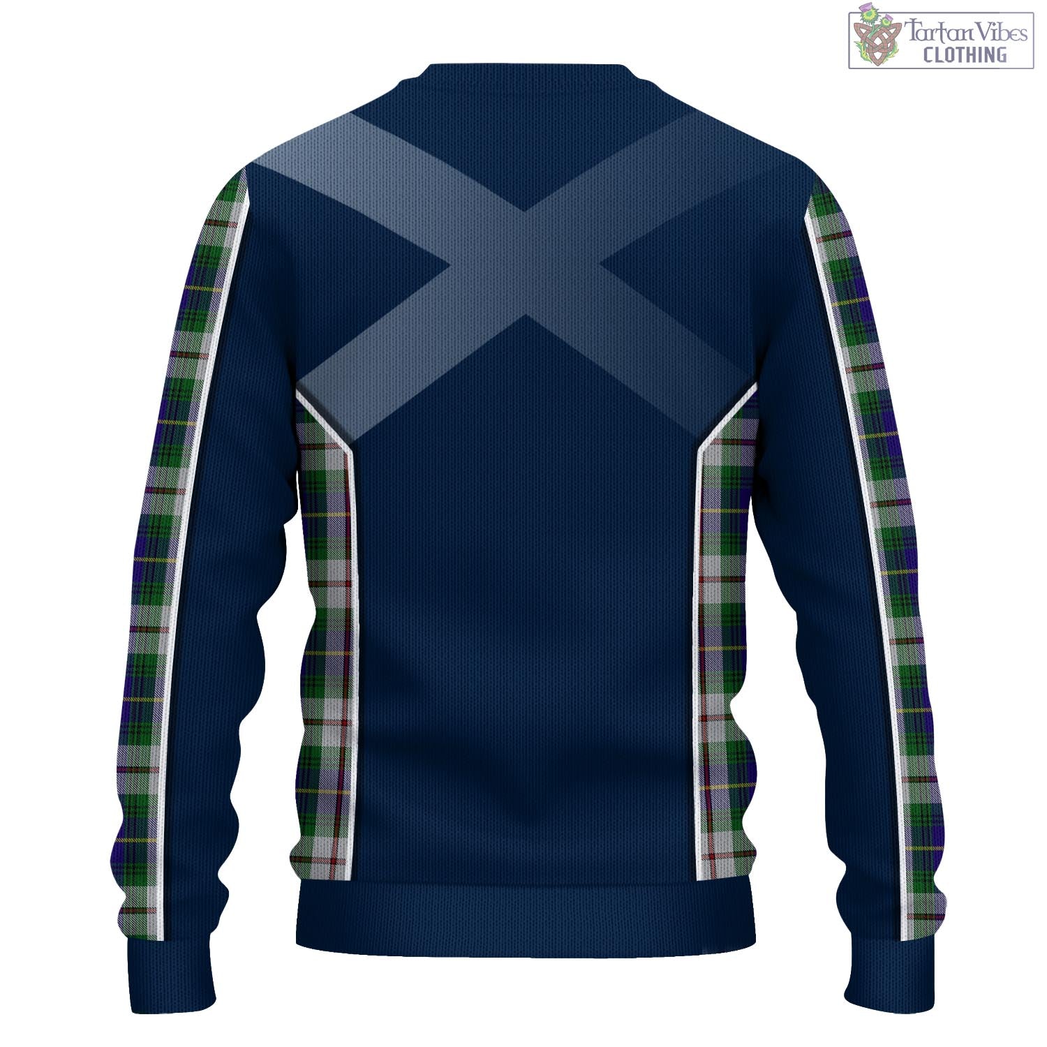 Tartan Vibes Clothing MacLeod Of Californian Tartan Knitted Sweatshirt with Family Crest and Scottish Thistle Vibes Sport Style