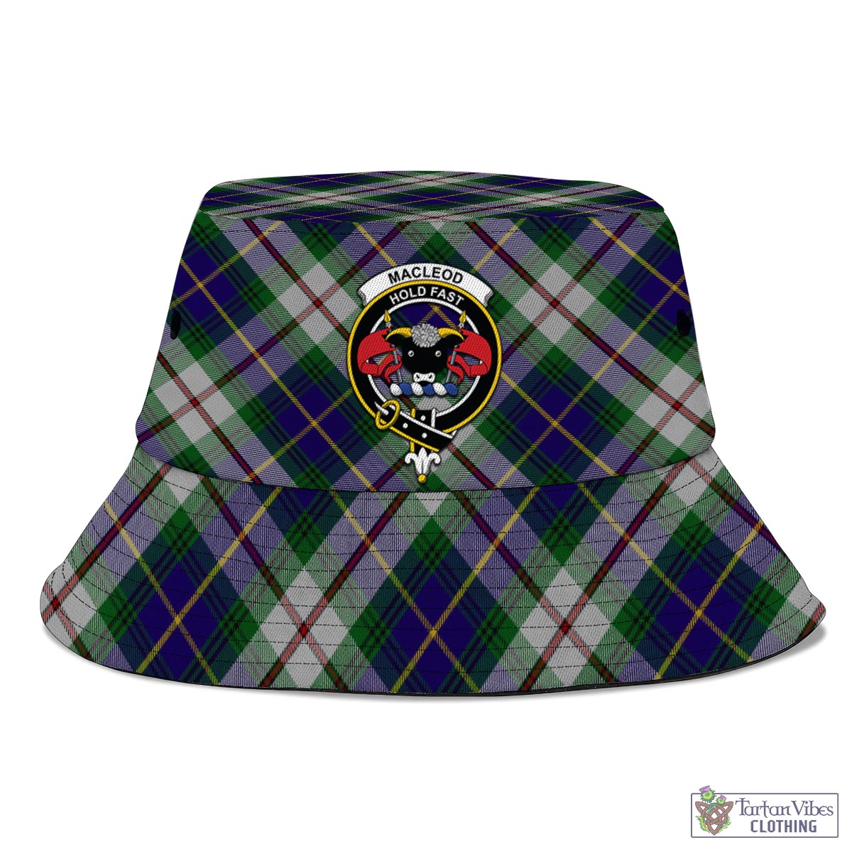 Tartan Vibes Clothing MacLeod Of Californian Tartan Bucket Hat with Family Crest