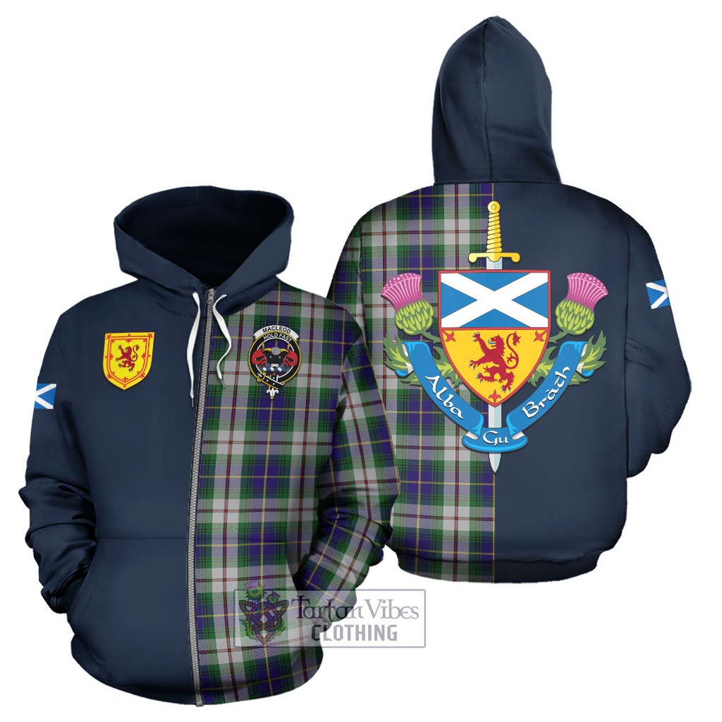 Tartan Vibes Clothing MacLeod Of Californian Tartan Hoodie with Scottish Lion Royal Arm Half Style