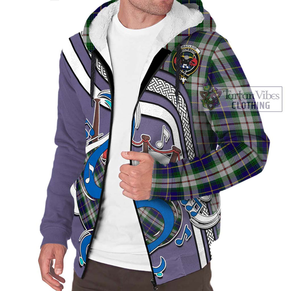 MacLeod Of Californian Tartan Sherpa Hoodie with Epic Bagpipe Style Unisex - Tartanvibesclothing Shop