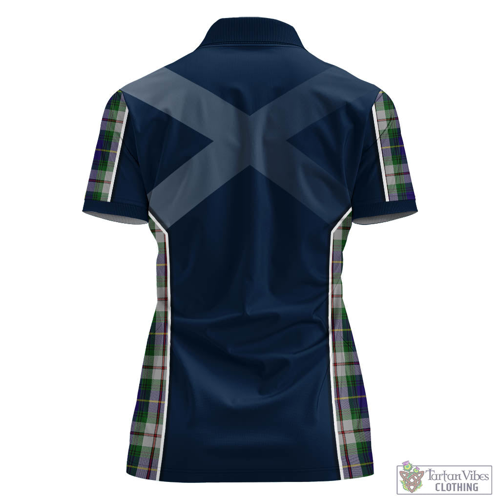 Tartan Vibes Clothing MacLeod Of Californian Tartan Women's Polo Shirt with Family Crest and Scottish Thistle Vibes Sport Style