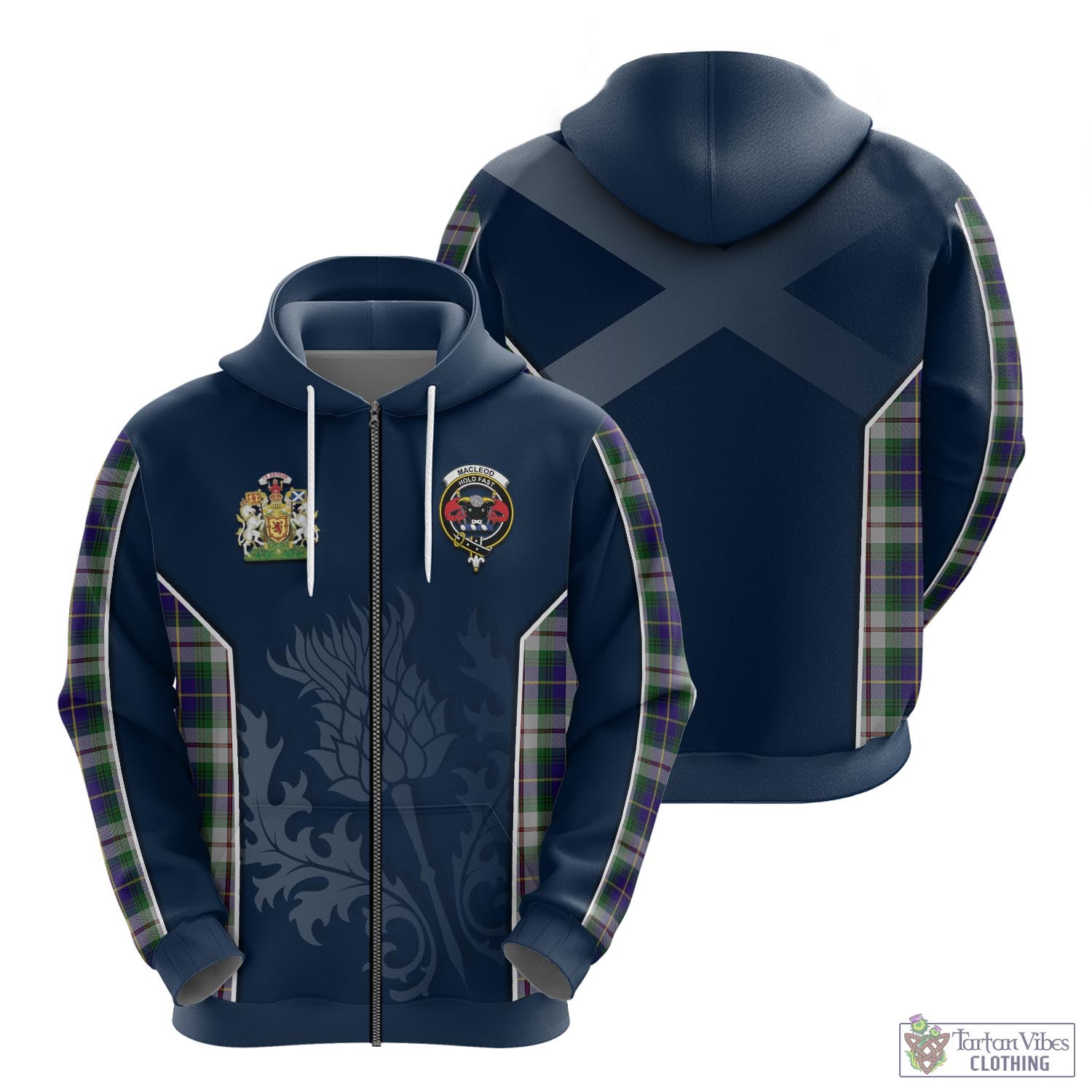 Tartan Vibes Clothing MacLeod Of Californian Tartan Hoodie with Family Crest and Scottish Thistle Vibes Sport Style