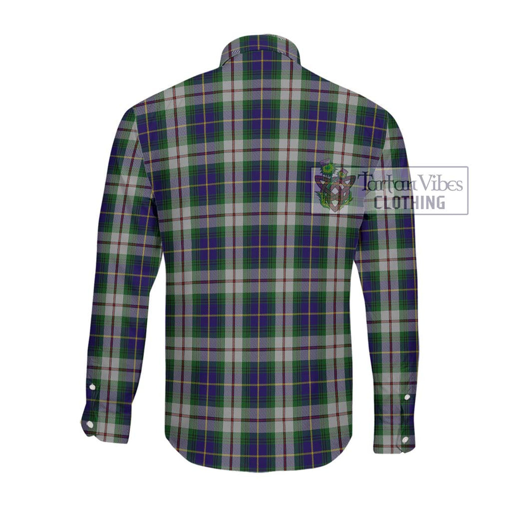 MacLeod Of Californian Tartan Long Sleeve Button Shirt with Family Crest DNA In Me Style - Tartanvibesclothing Shop