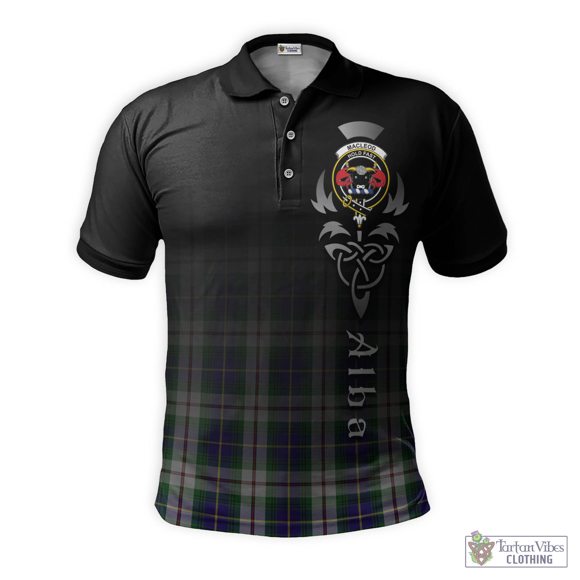 Tartan Vibes Clothing MacLeod Of Californian Tartan Polo Shirt Featuring Alba Gu Brath Family Crest Celtic Inspired