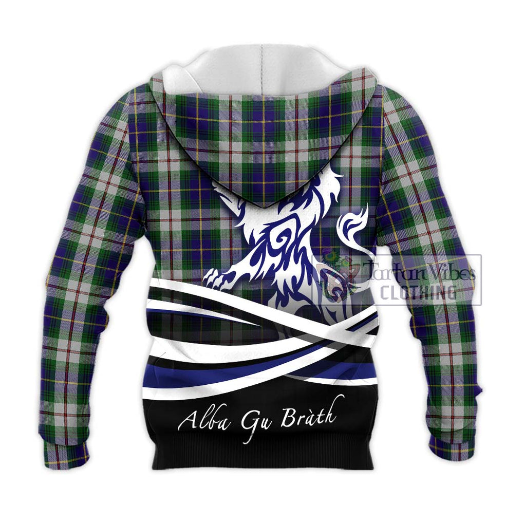 MacLeod Of Californian Tartan Knitted Hoodie with Alba Gu Brath Regal Lion Emblem - Tartanvibesclothing Shop