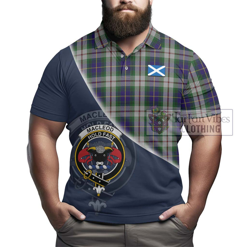 MacLeod Of Californian Tartan Polo Shirt with Personalised National Flag and Family Crest Half Style - Tartanvibesclothing Shop