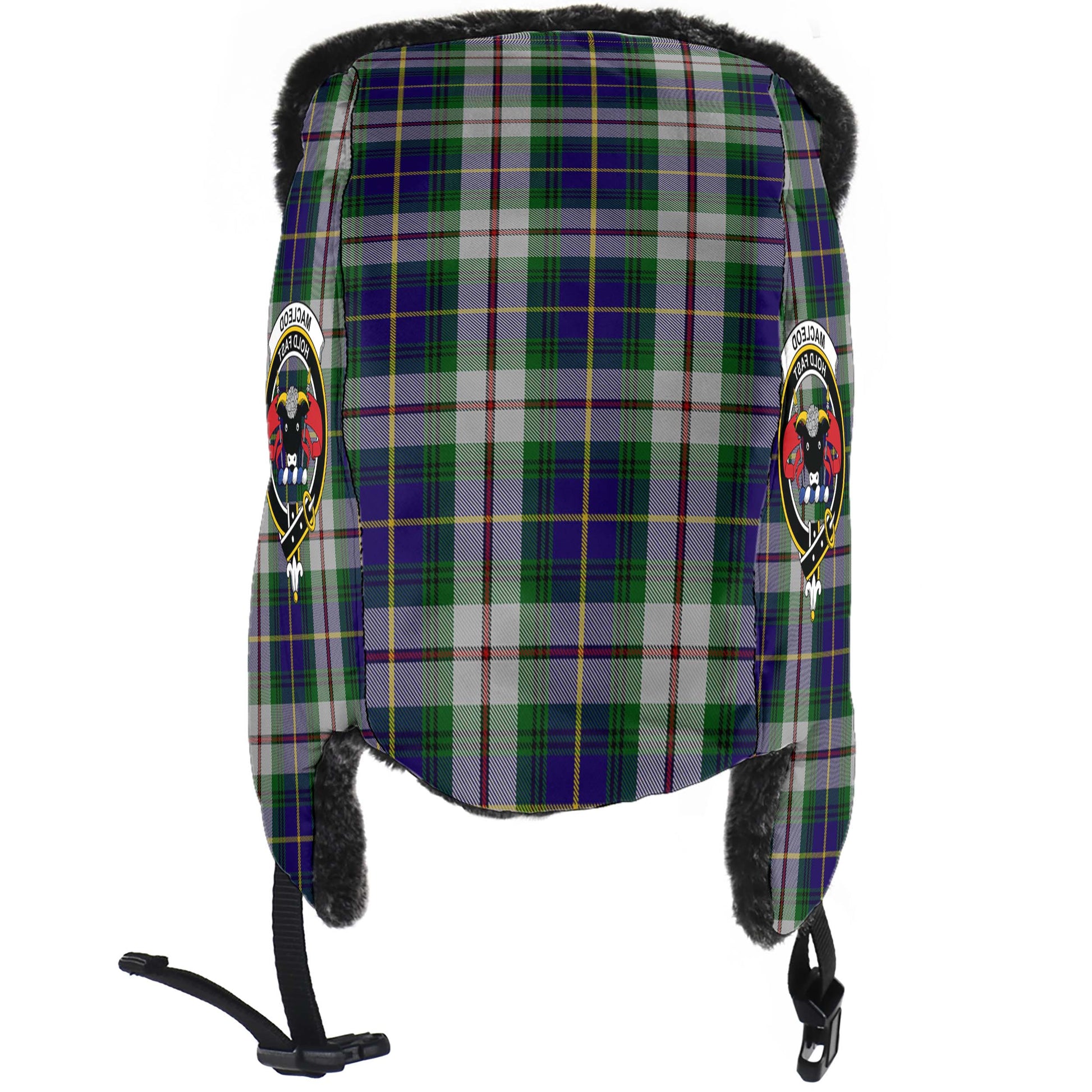 MacLeod Of Californian Tartan Winter Trapper Hat with Family Crest - Tartanvibesclothing